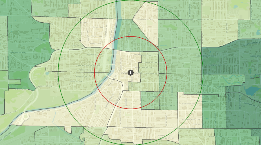 Grand Rapids, Michigan - Median Household Income by Census Tract